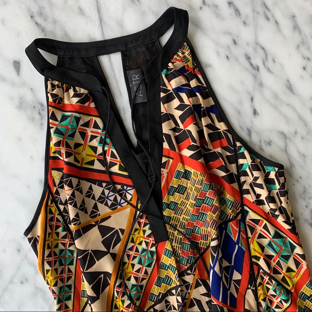 ‘ASTR’ Geometric Print Multi-Color Dress, M